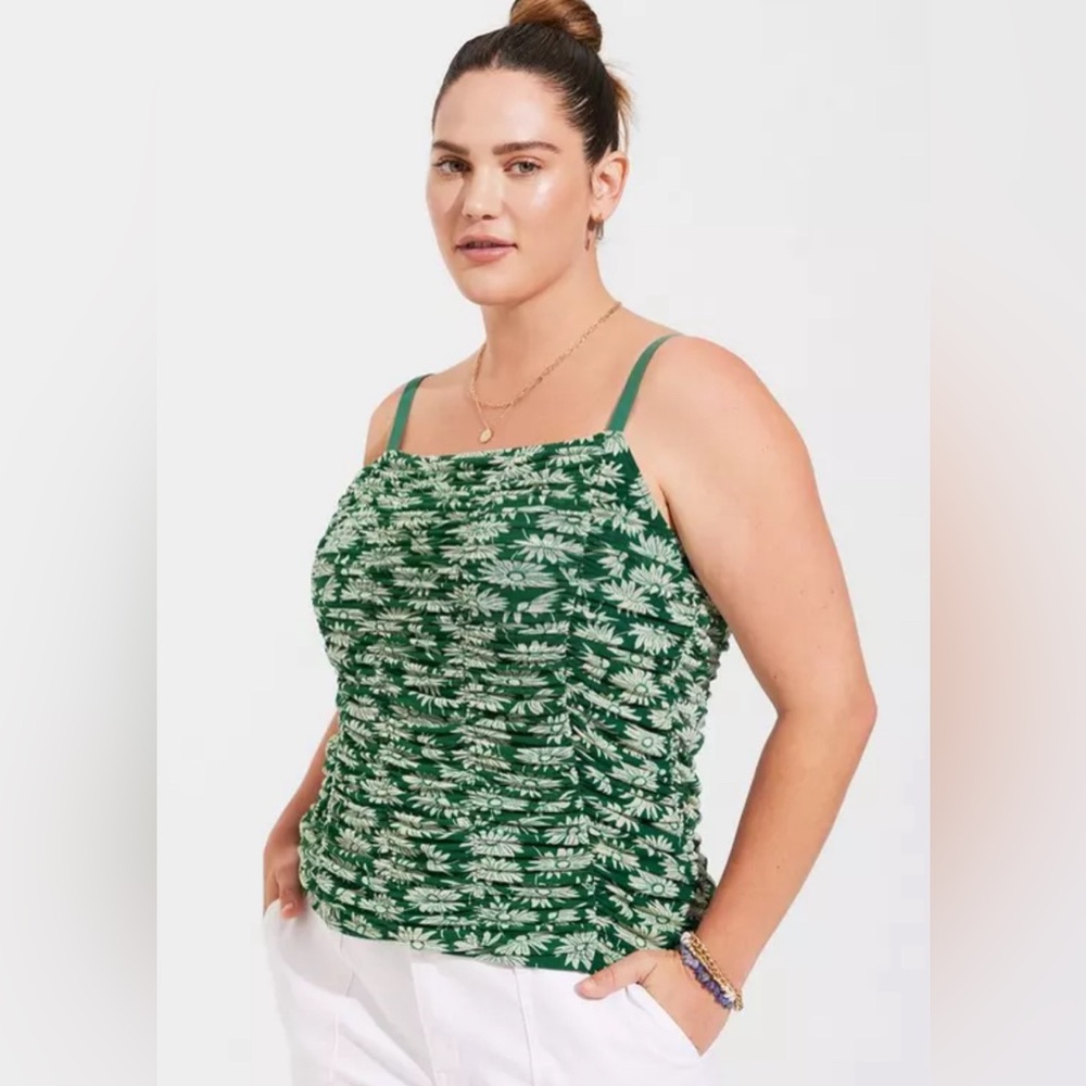 NWT Torrid Stretch Mesh Cropped Shirred Cami Top